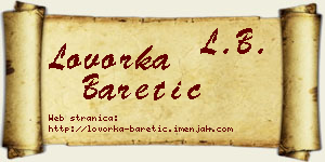 Lovorka Baretić vizit kartica